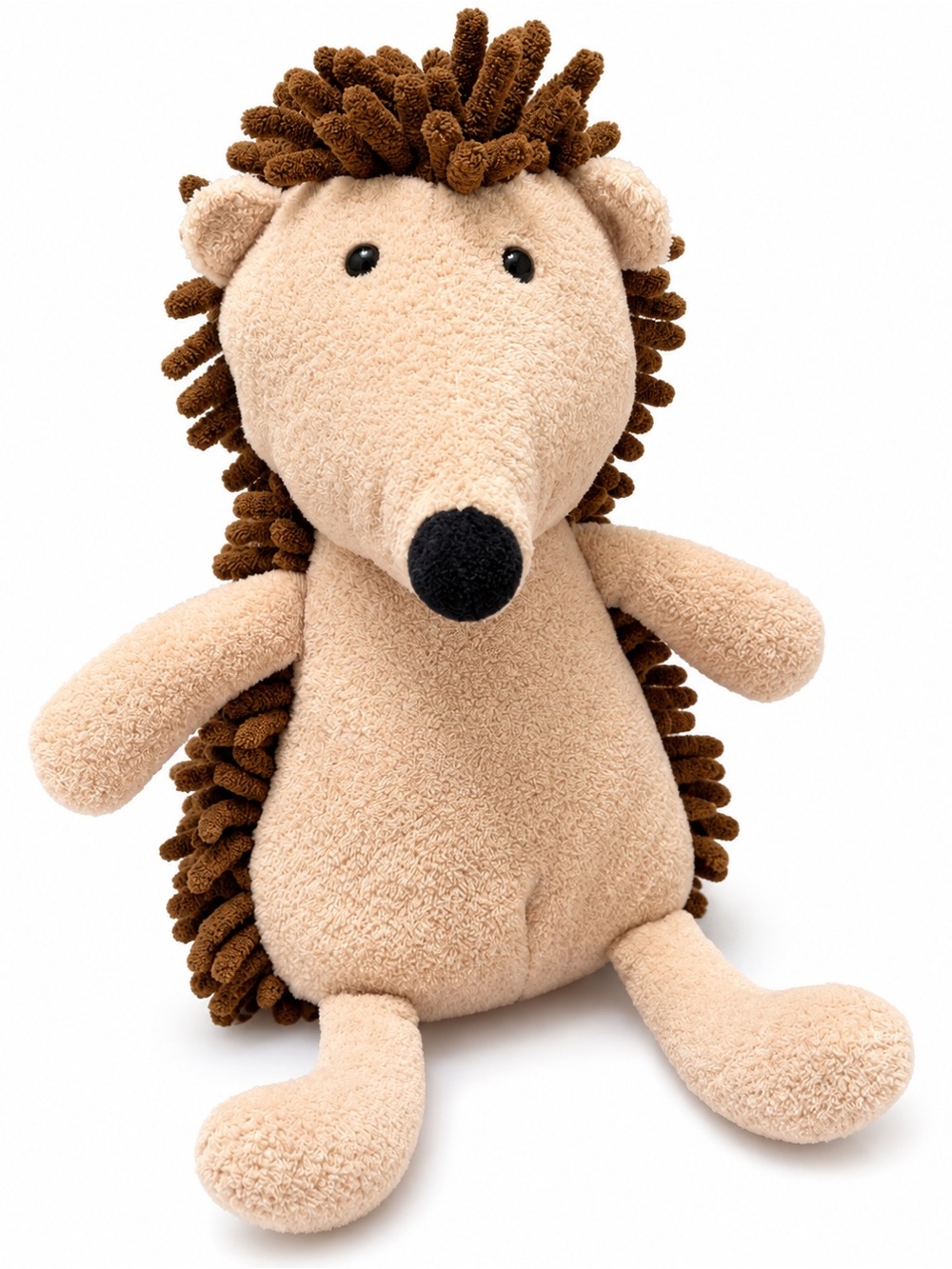 Jellycat London Hedgehog Plush Brown Beige Chenille Spines Stuffed Animal JCINC1